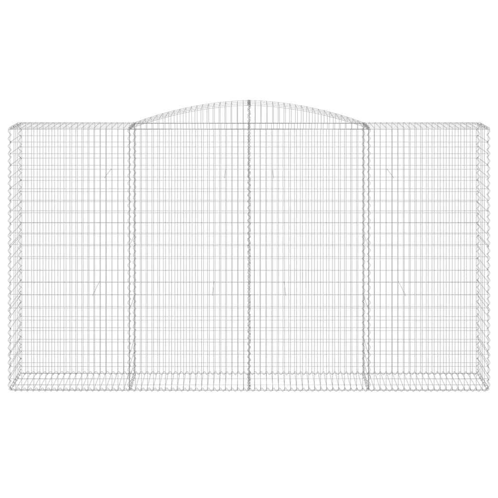 Gabioner bågformade 7 st 400x50x220/240 cm galvaniserat järn