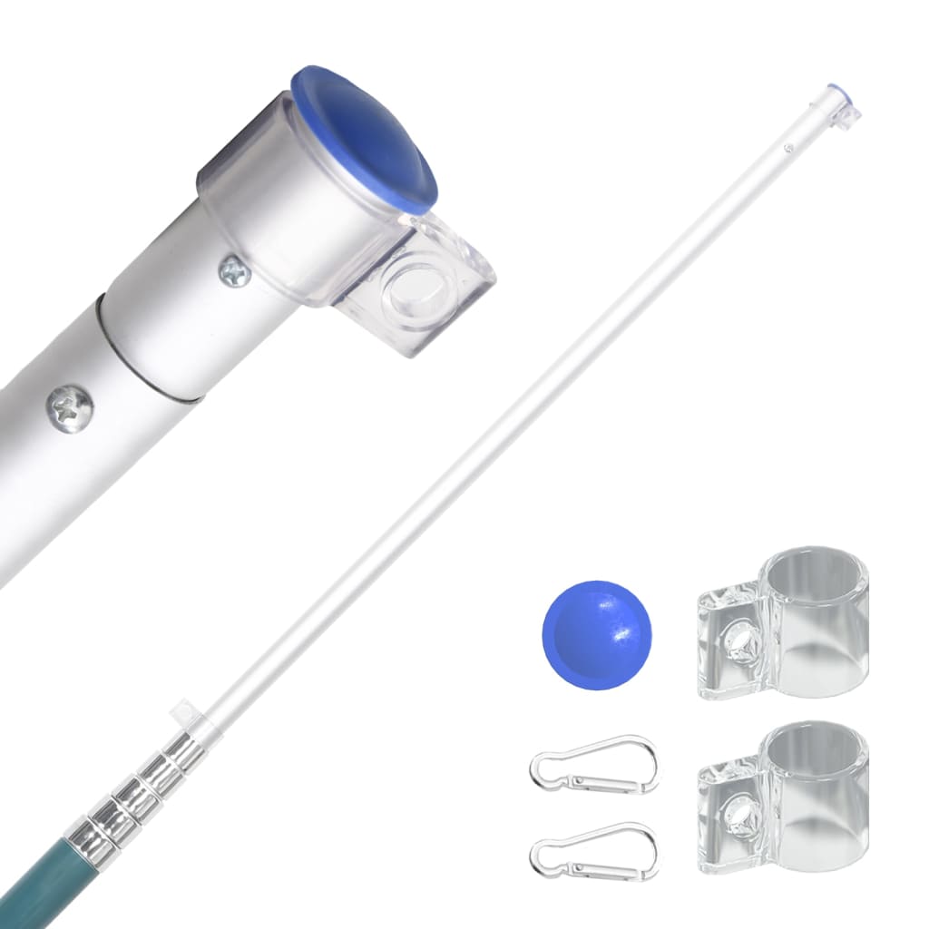 Tysklands flagga och flaggstång 5,55 m aluminium