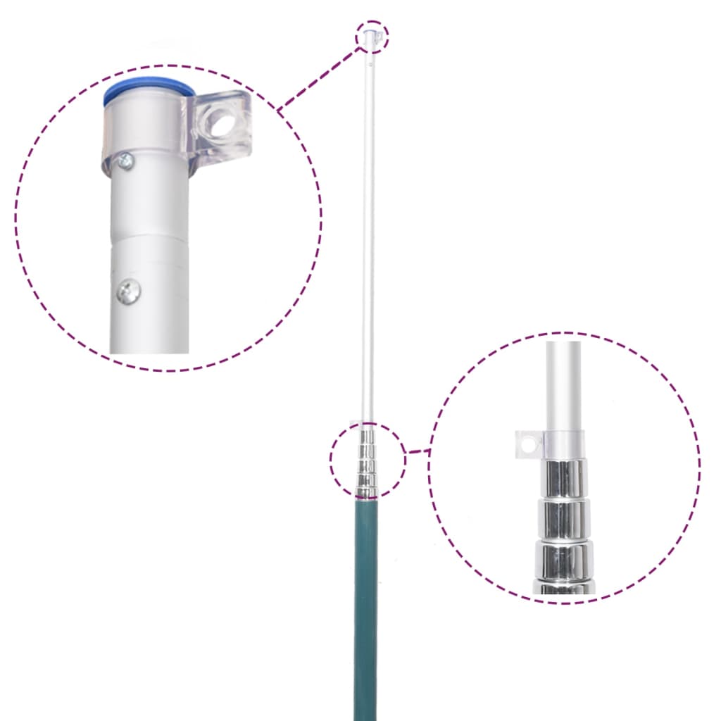 Tysklands flagga och flaggstång 5,55 m aluminium
