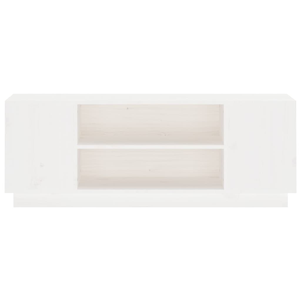 Tv-bänk vit 110x35x40,5 cm massiv furu