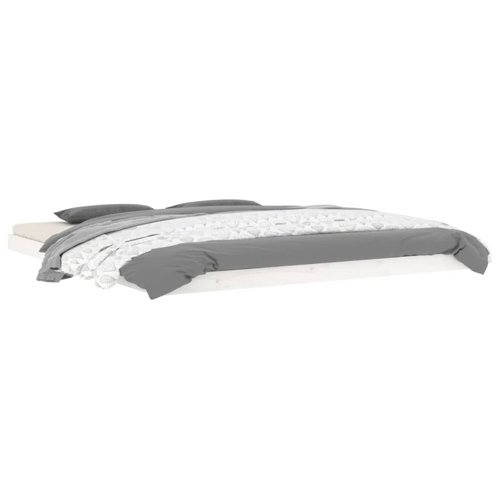 Sängram 180x200 cm massiv furu vit