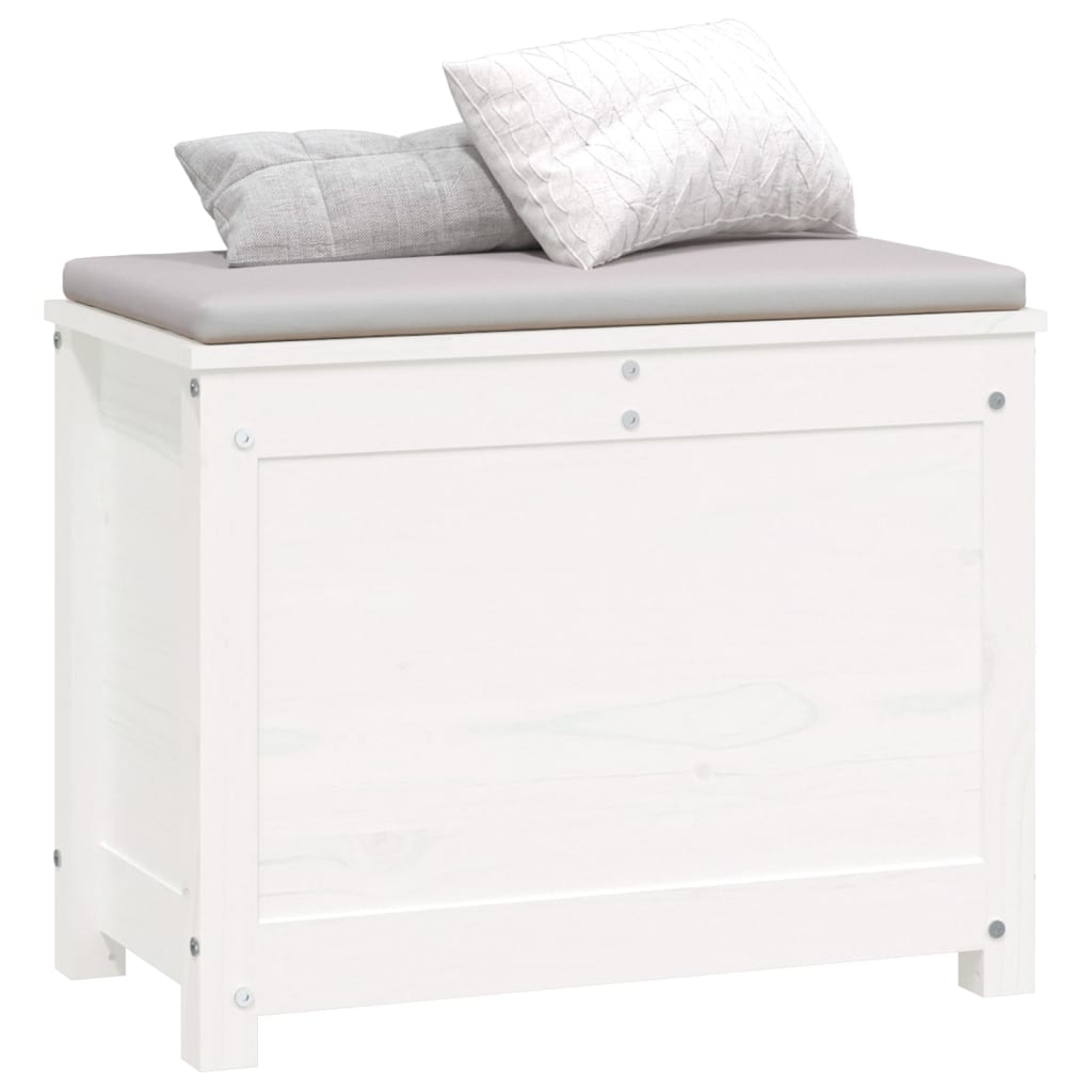 Förvaringslåda vit 60x32x45,5 cm massiv furu