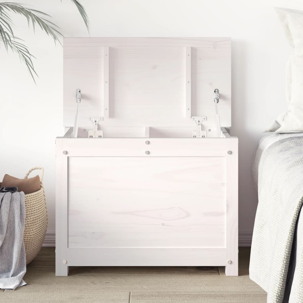 Förvaringslåda vit 60x32x45,5 cm massiv furu