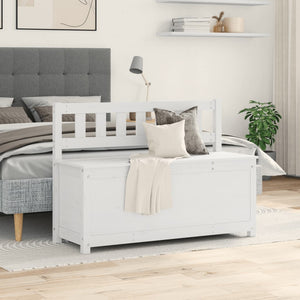 Bänk vit 110x41x76,5 cm massiv furu