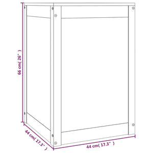 Tvättkorg vit 44x44x66 cm massiv furu