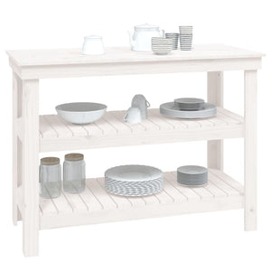 Skobänk vit 110,5x50x80 cm massiv furu