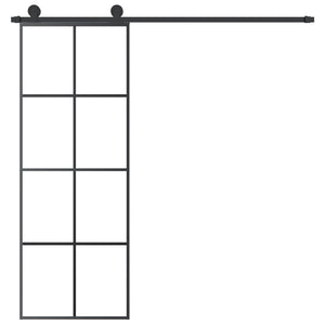 Skjutdörr med beslagset ESG glas och aluminium 76x205 cm