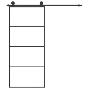 Skjutdörr med beslagset ESG glas och aluminium 90x205 cm