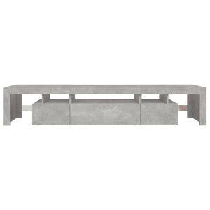 Tv-bänk med LED-belysning betonggrå 215x36,5x40 cm