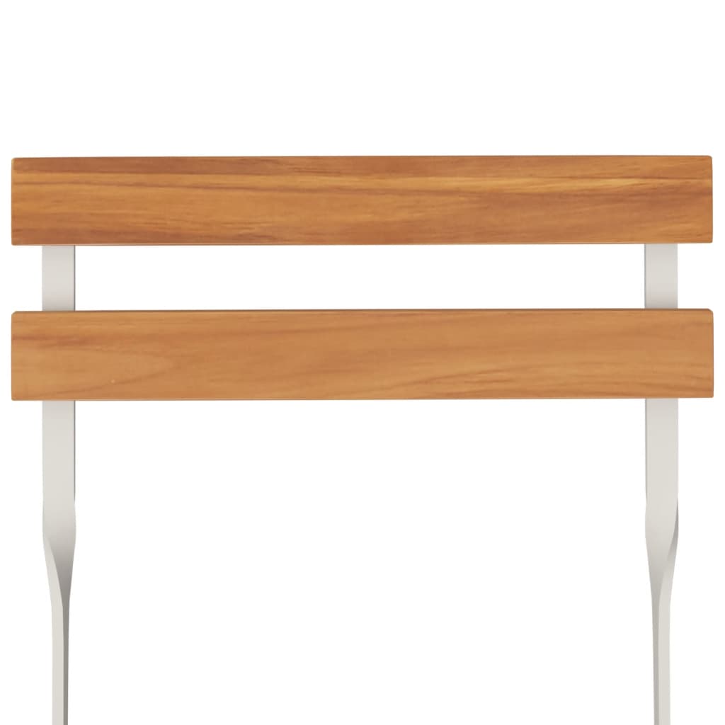 Hopfällbart caféset 5 delar massivt akaciaträ och stål