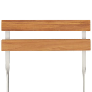 Hopfällbart caféset 5 delar massivt akaciaträ och stål