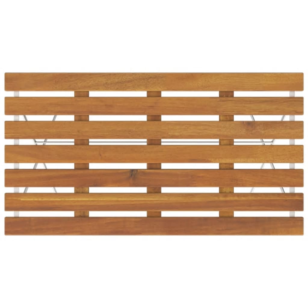 Hopfällbart caféset 5 delar massivt akaciaträ och stål