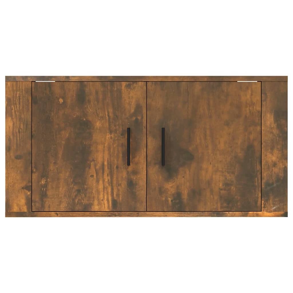 Väggmonterad tv-bänk rökfärgad ek 80x34,5x40 cm