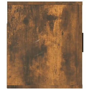 Väggmonterad tv-bänk rökfärgad ek 80x34,5x40 cm