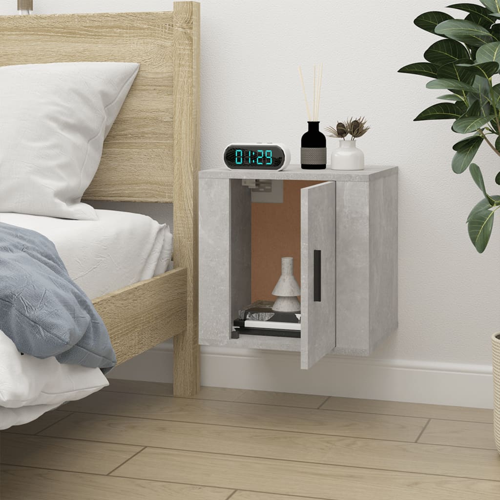 Väggmonterat tv-bänk betonggrå 40x34,5x40 cm