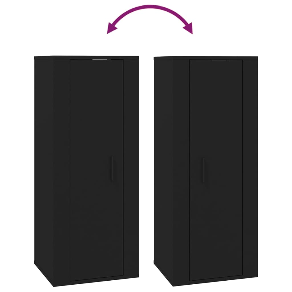 Väggmonterad tv-bänk svart 40x34,5x100 cm