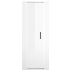 Väggmonterad tv-bänk vit högglans 40x34,5x100 cm