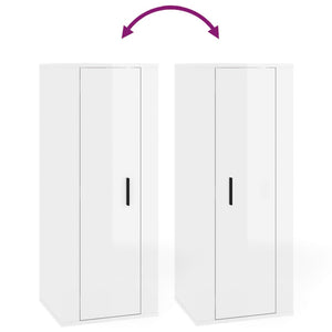 Väggmonterad tv-bänk vit högglans 40x34,5x100 cm