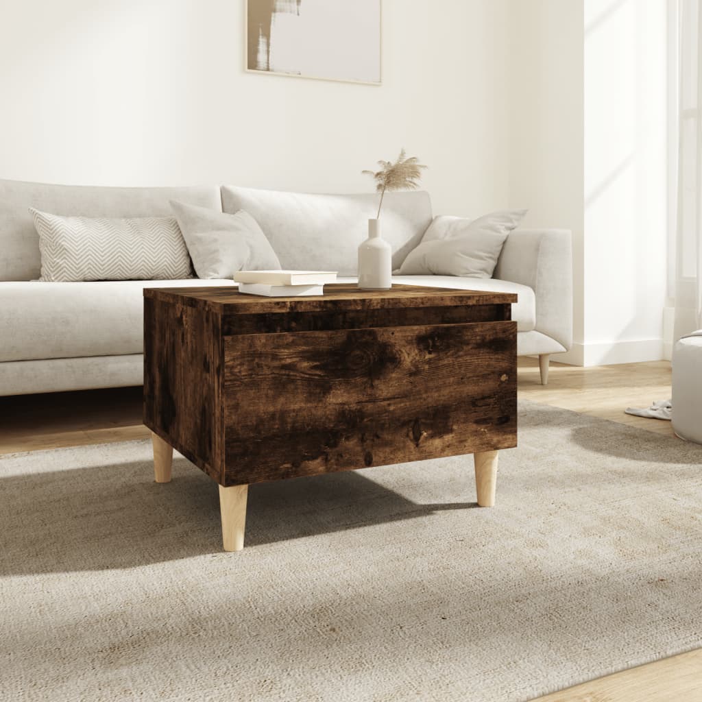 Soffbord rökfärgad ek 50x46x35 cm konstruerat trä