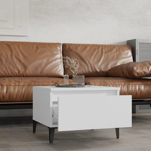 Sidobord 2 st vit 50x46x35 cm konstruerat trä