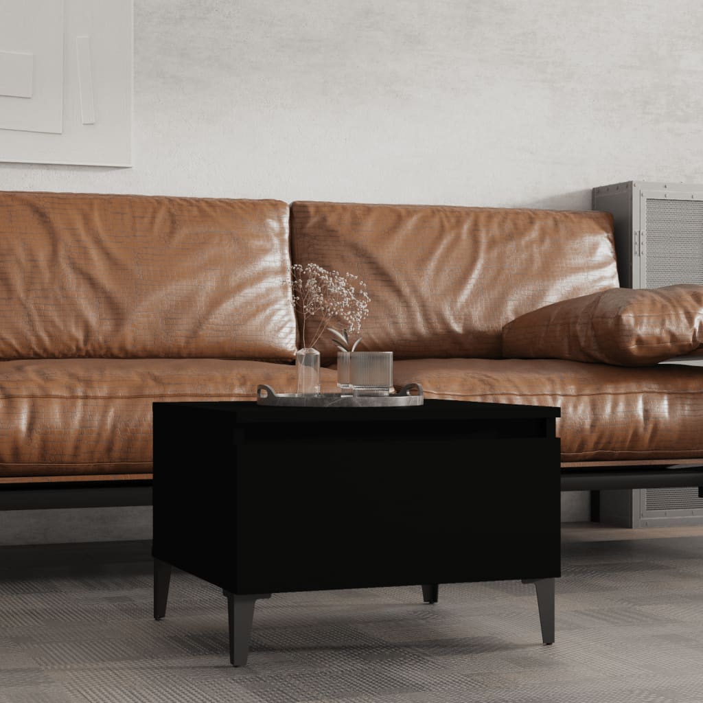 Sidobord svart 50x46x35 cm konstruerat trä