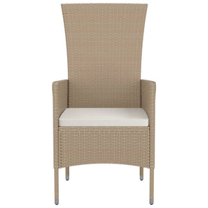 Trädgårdsstolar med dynor 4 st konstrotting beige