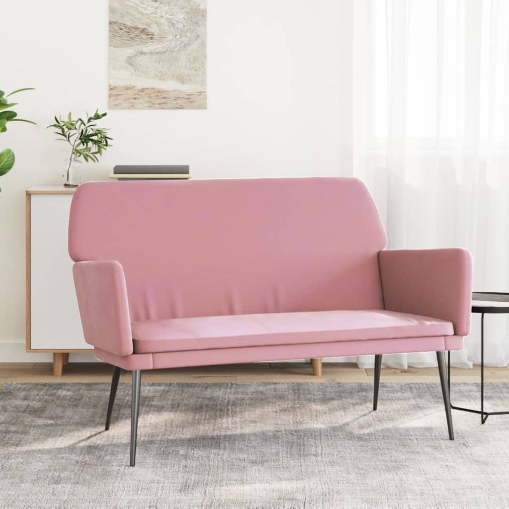 Bänk rosa 108x79x79 cm sammet