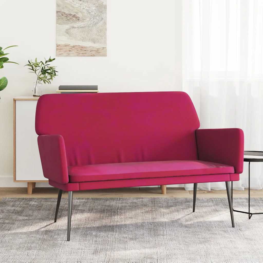 Bänk vinröd 108x79x79 cm sammet