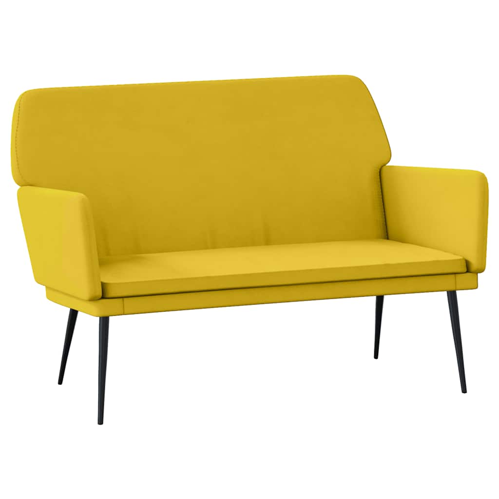 Bänk gul 108x79x79 cm sammet