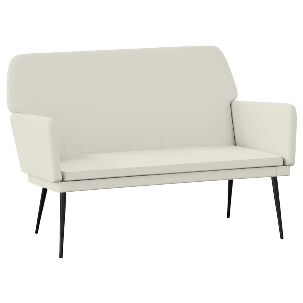 Bänk gräddvit 108x79x79 cm sammet