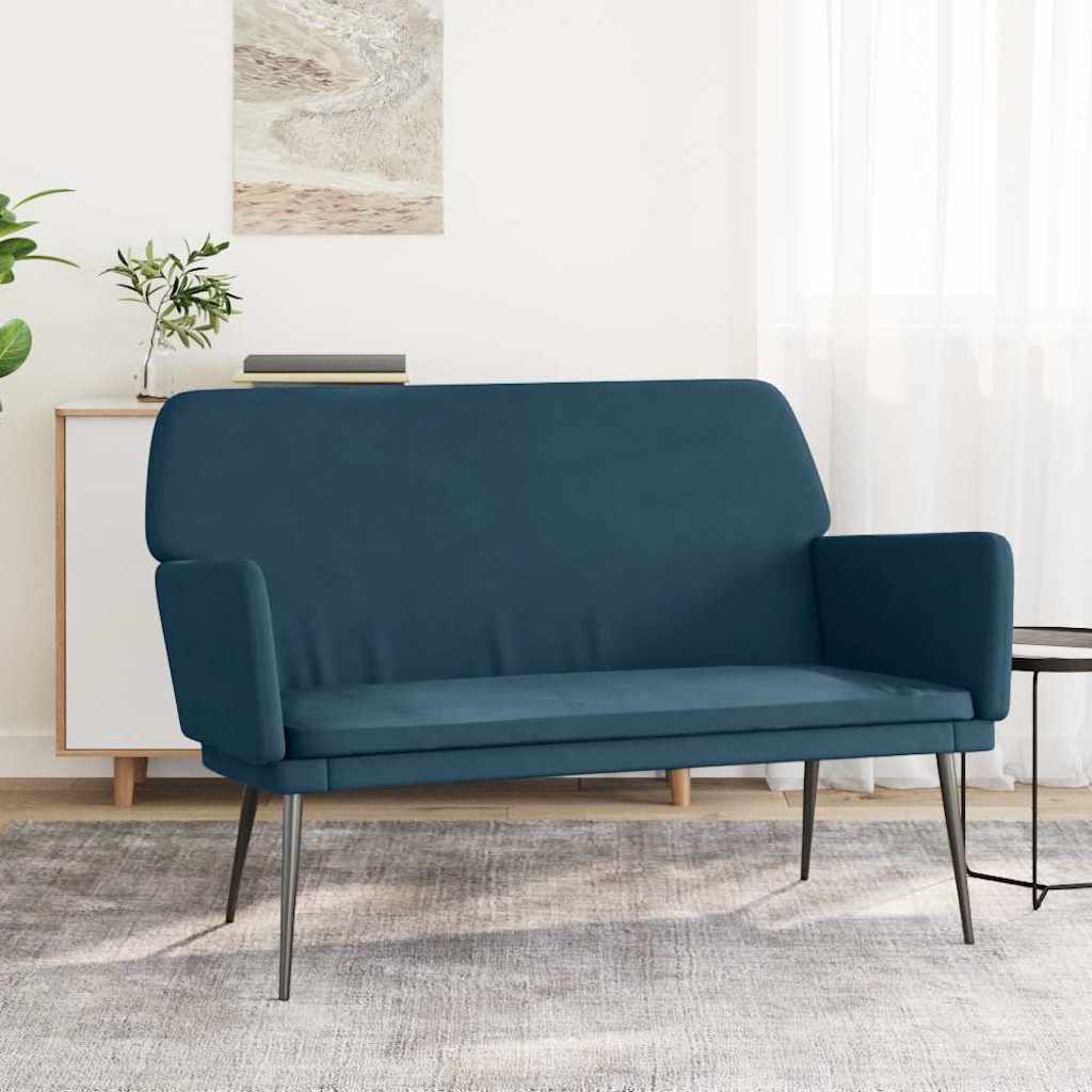 Bänk blå 108x79x79 cm sammet