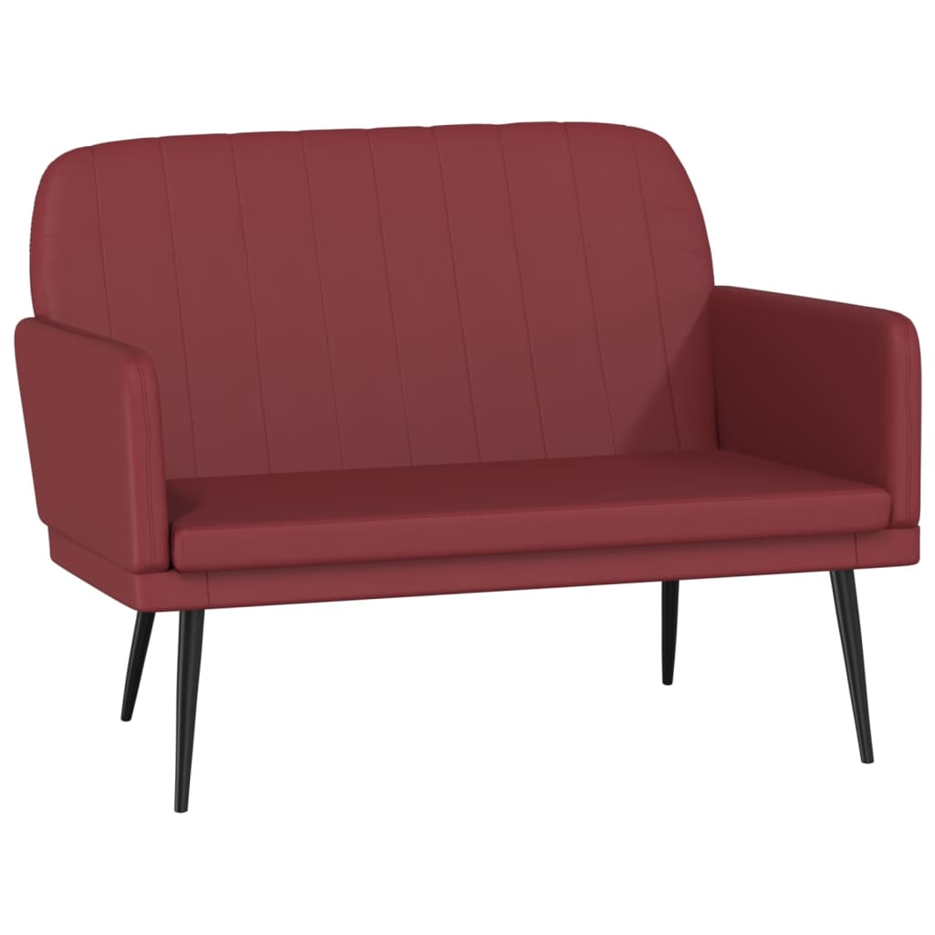 Bänk vinröd 107x80x81 cm konstläder