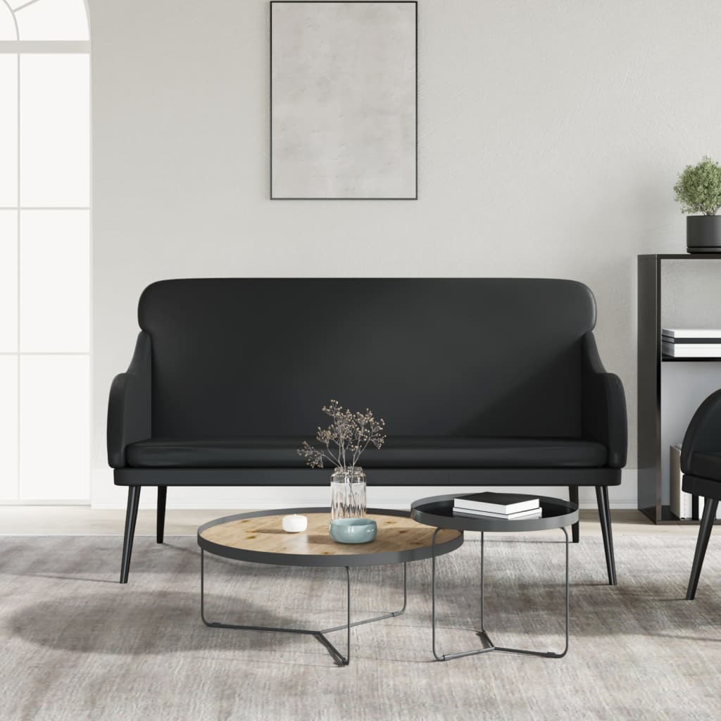Bänk svart 110x76x80 cm konstläder