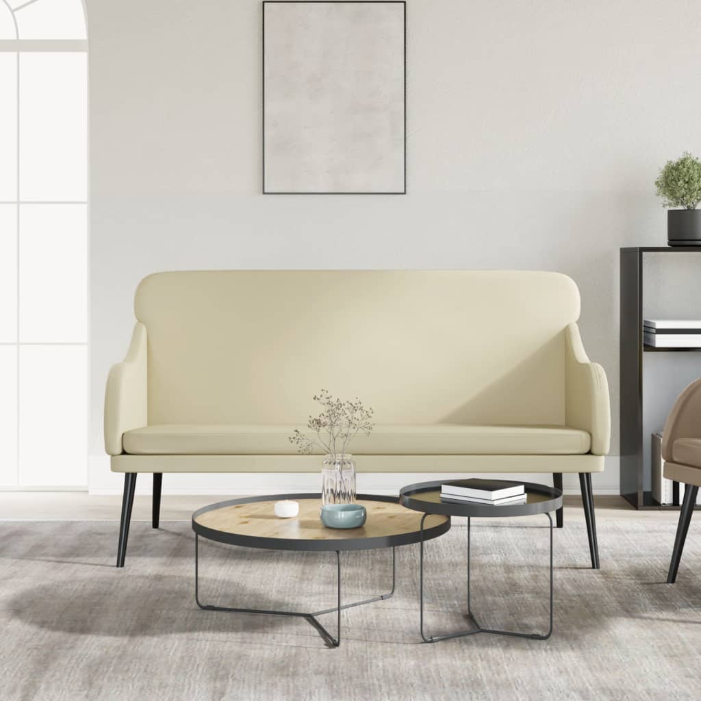 Bänk gräddvit 110x76x80 cm konstläder
