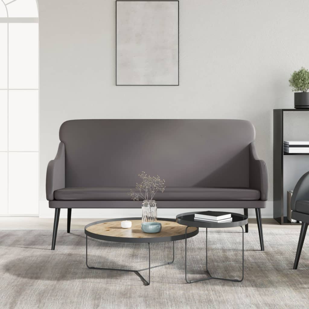 Bänk grå 110x76x80 cm konstläder