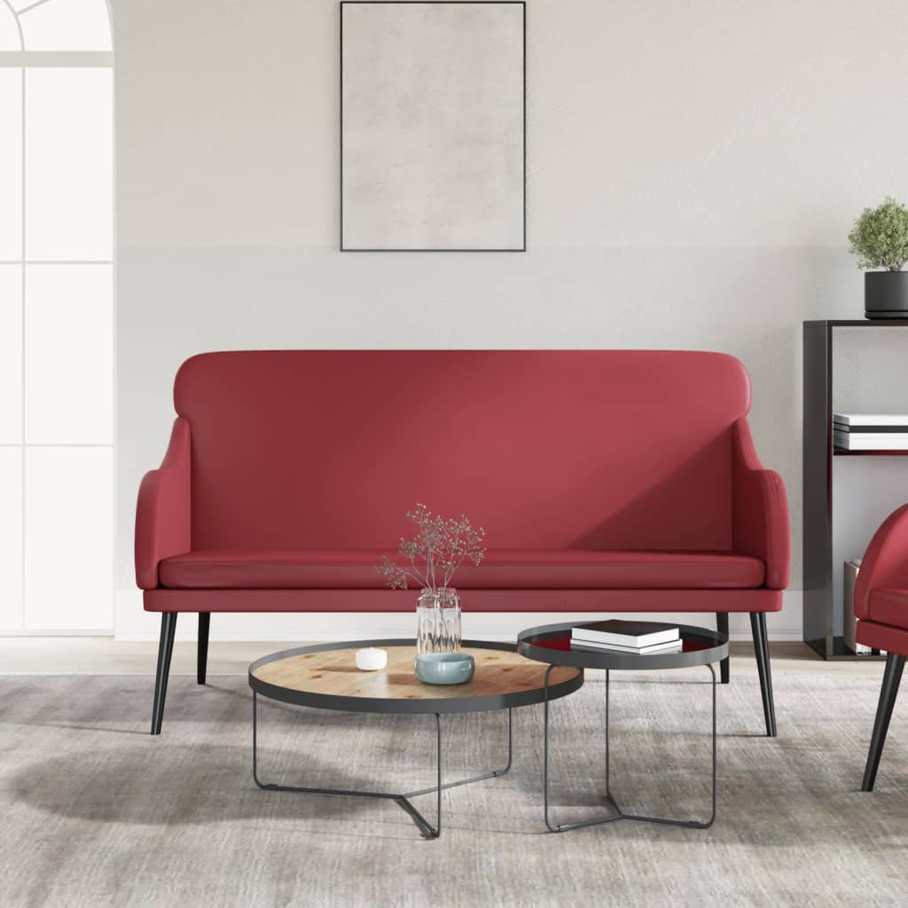 Bänk vinröd 110x76x80 cm konstläder