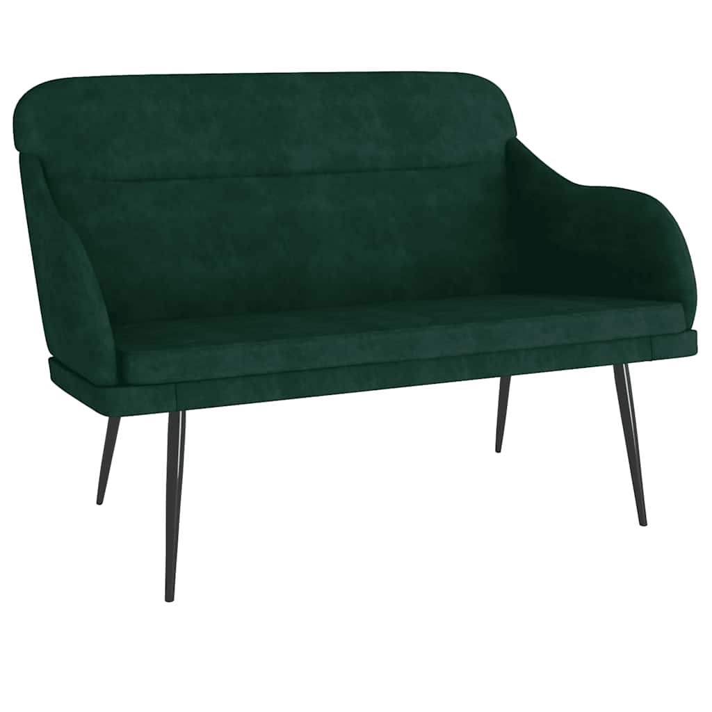 Bänk mörkgrön 110x76x80 cm sammet