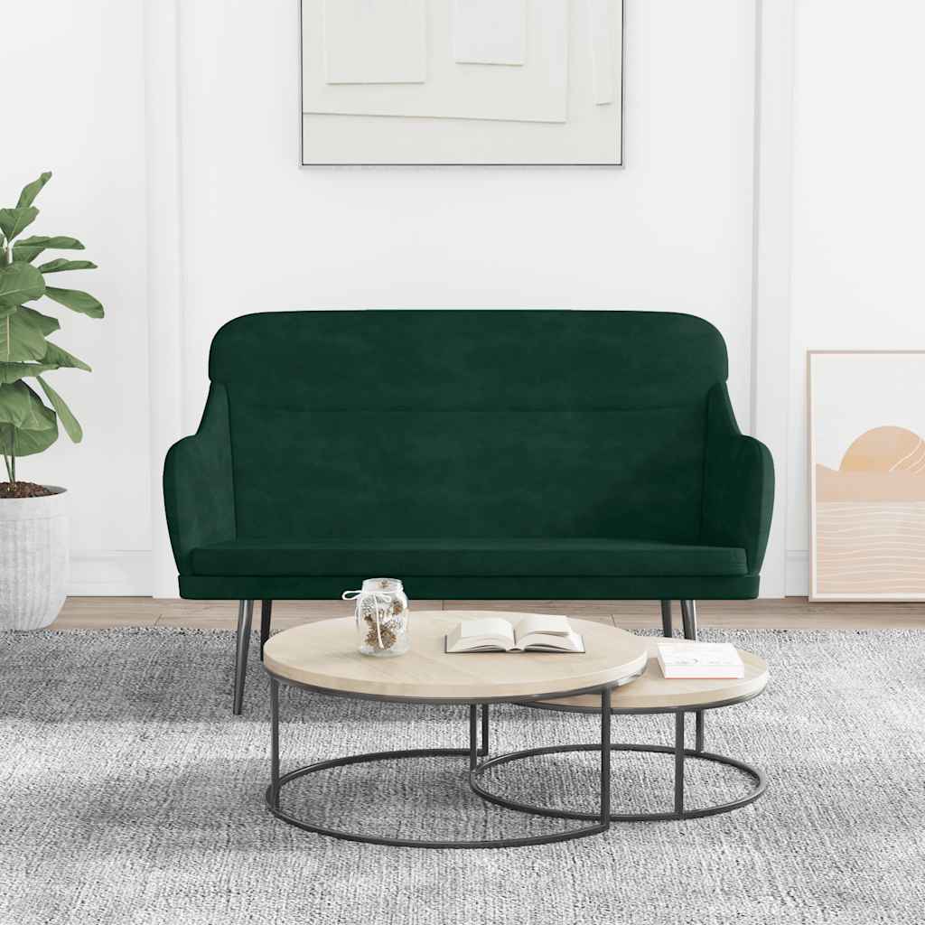 Bänk mörkgrön 110x76x80 cm sammet