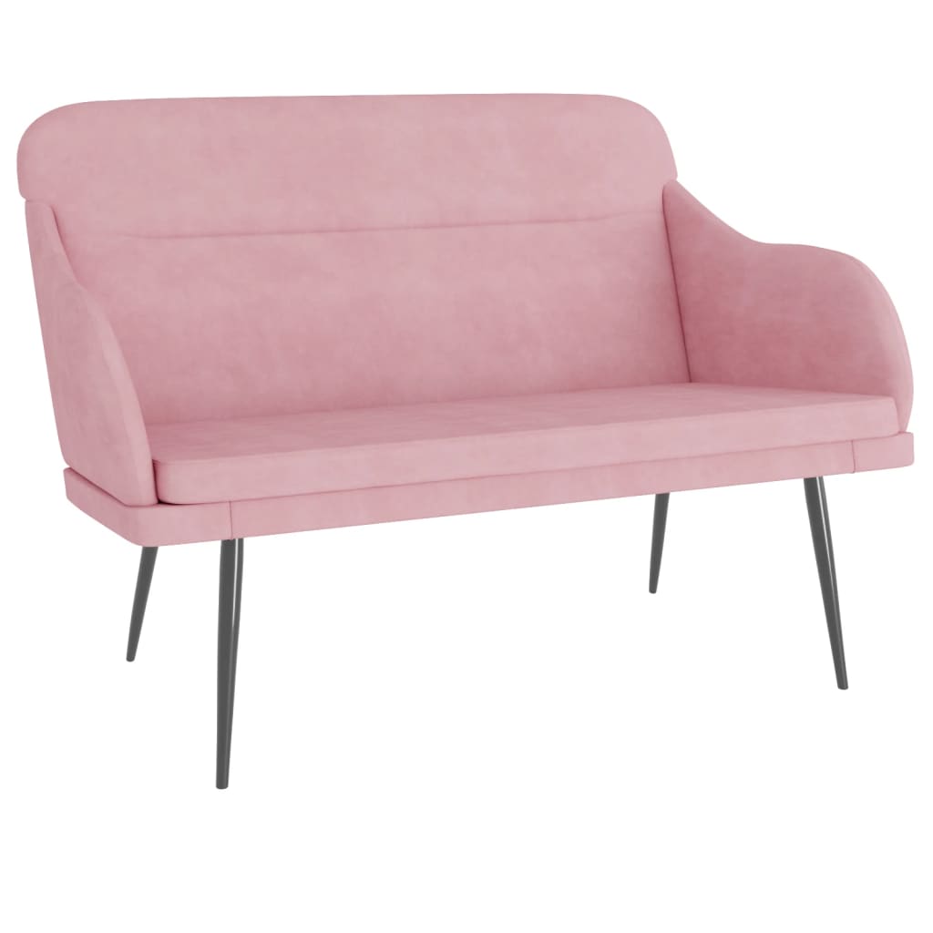 Bänk rosa 110x76x80 cm sammet