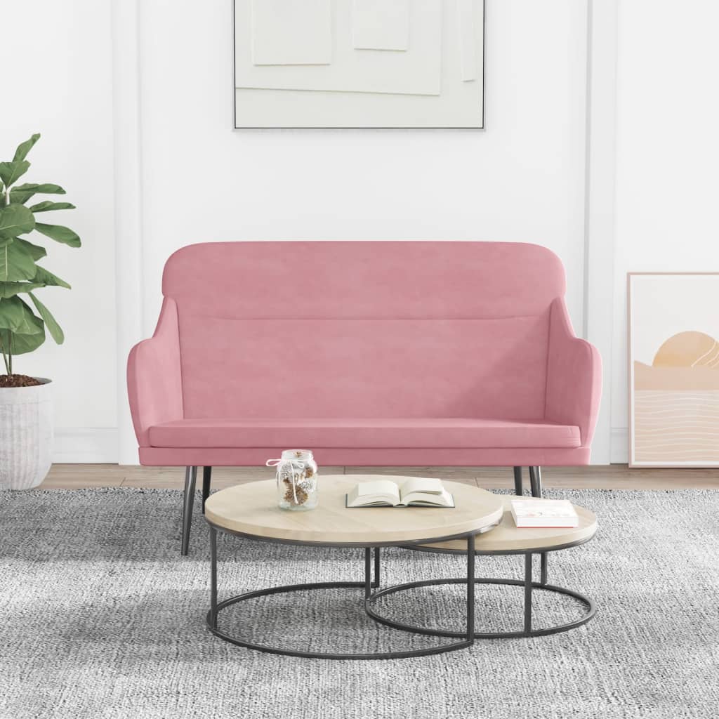 Bänk rosa 110x76x80 cm sammet