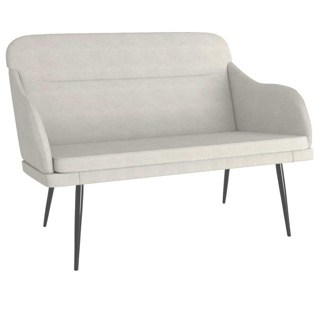Bänk gräddvit 110x76x80 cm sammet