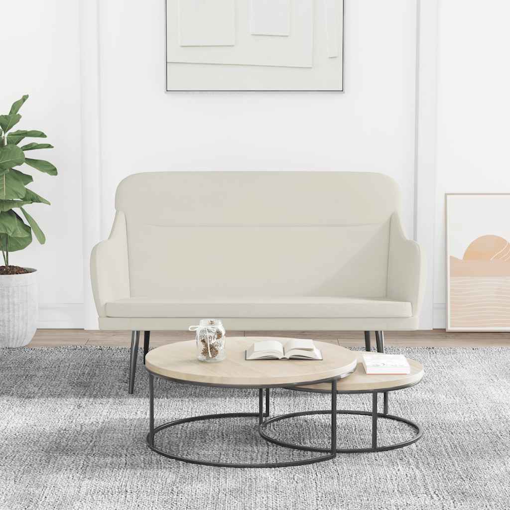 Bänk gräddvit 110x76x80 cm sammet