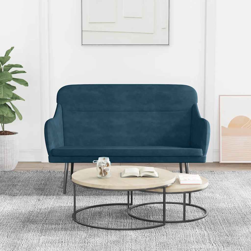 Bänk blå 110x76x80 cm sammet