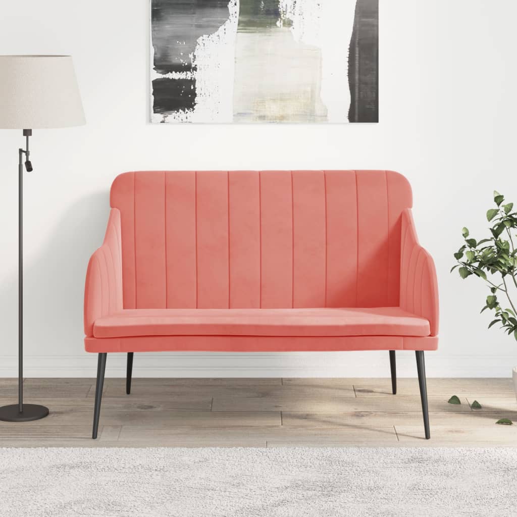 Bänk rosa 110x76x80 cm sammet