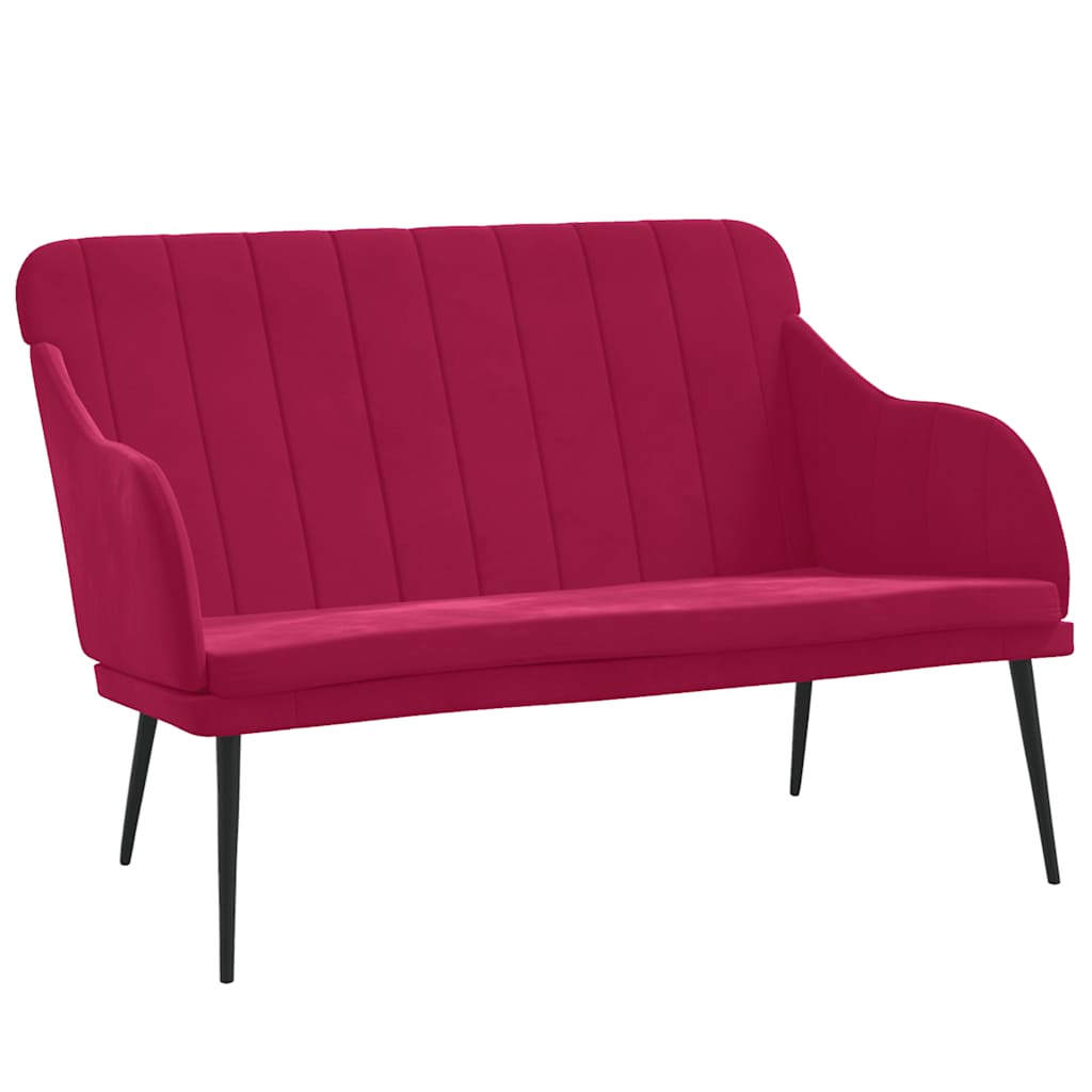 Bänk vinröd 110x76x80 cm sammet