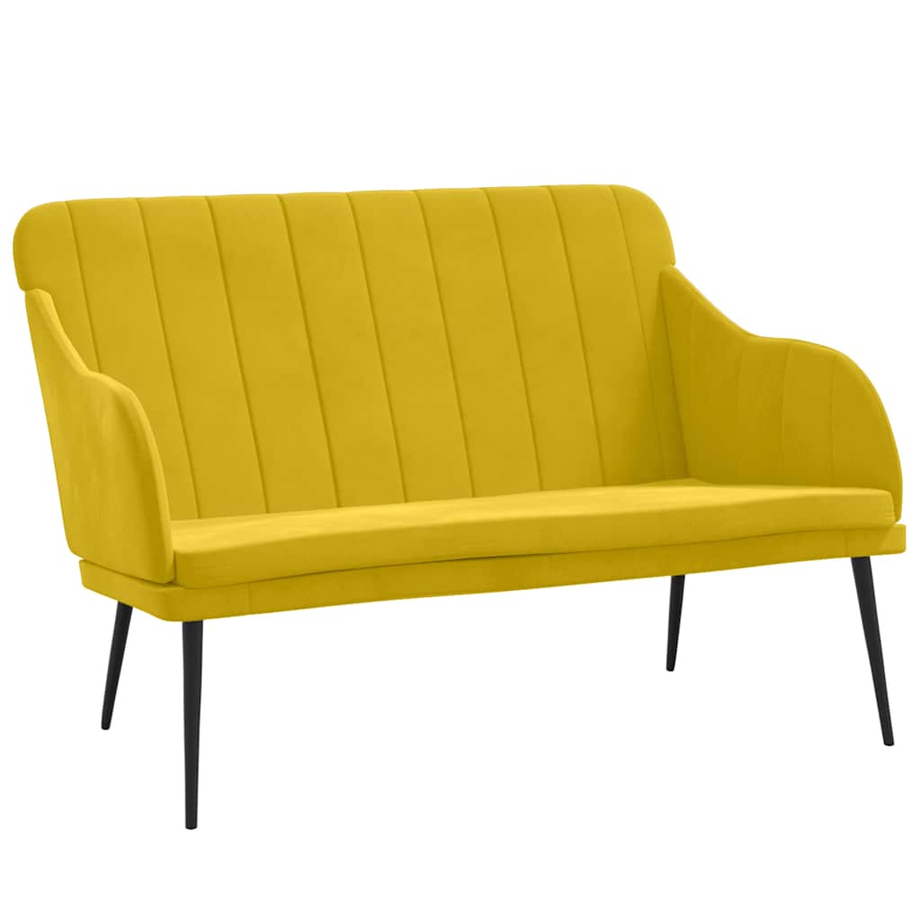 Bänk gul 110x76x80 cm sammet