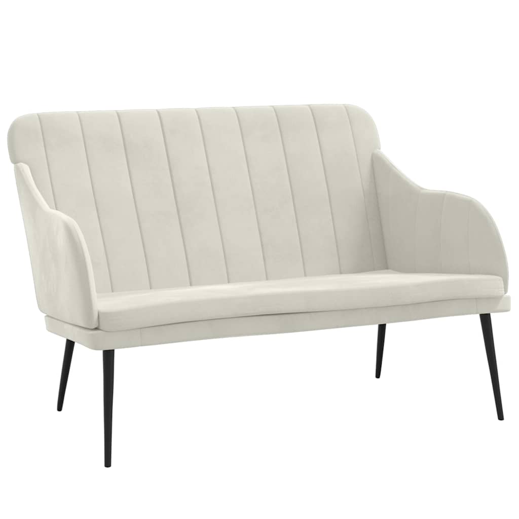 Bänk gräddvit 110x76x80 cm sammet