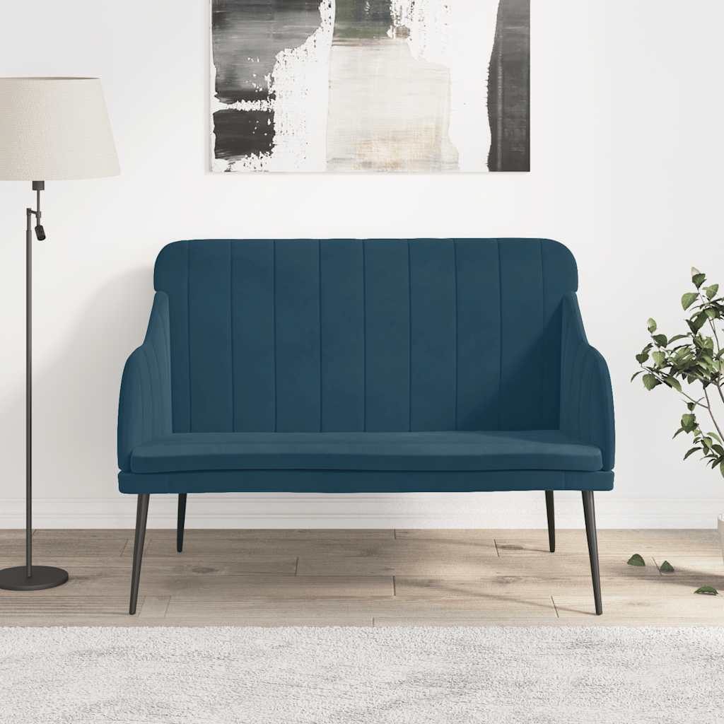 Bänk blå 110x76x80 cm sammet