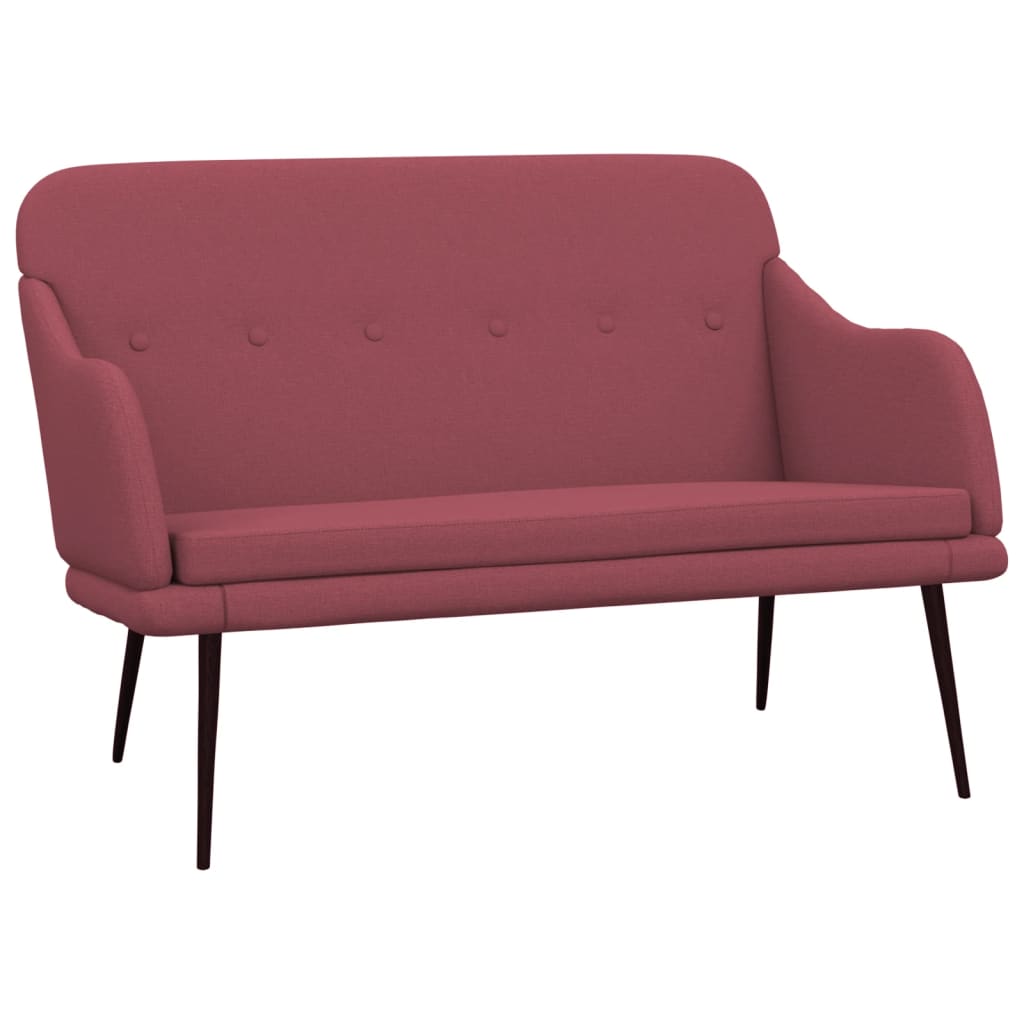 Bänk vinröd 110x76x80 cm tyg