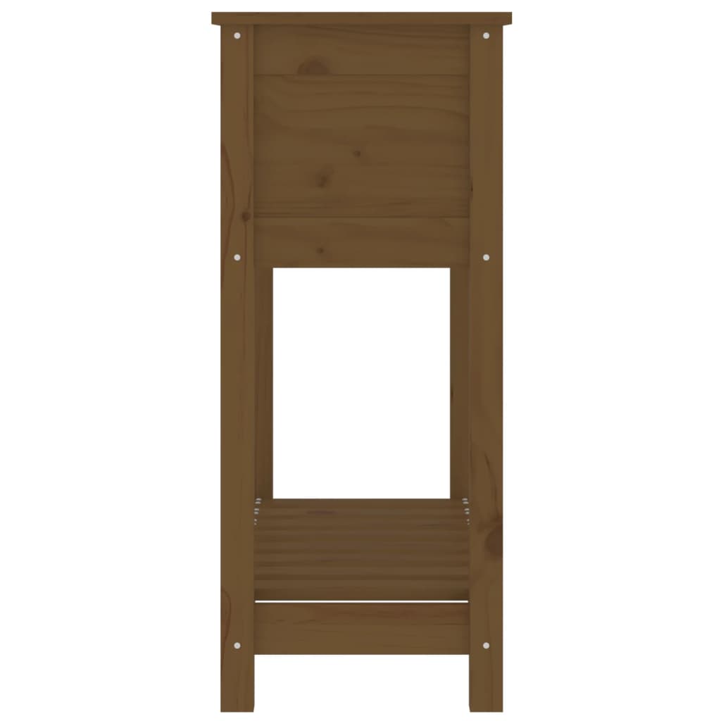 Odlingslåda med hylla honungsbrun 82,5x34,5x81 cm massiv furu